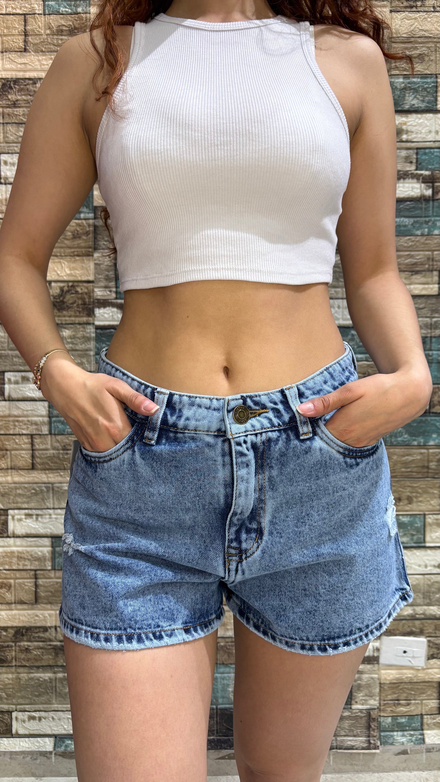 Short Denim - Tono Azul Medio