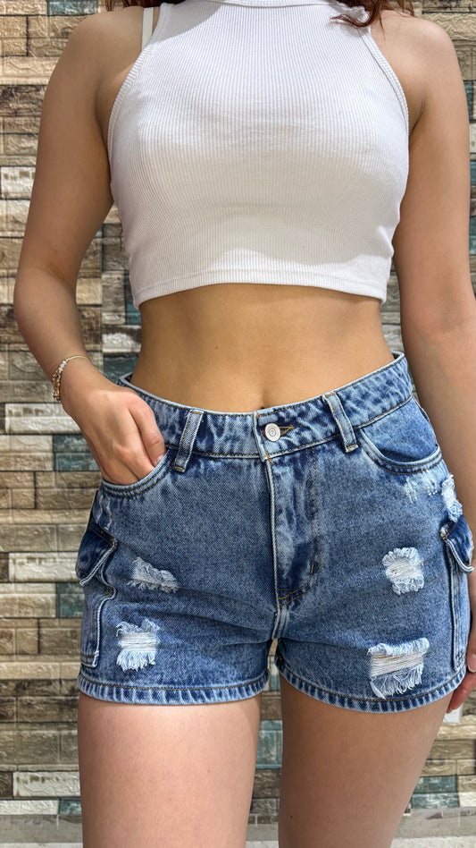 Short Cargo - Tono Azul Hielo