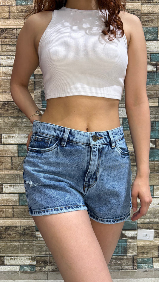 Short Denim - Tono Azul Medio